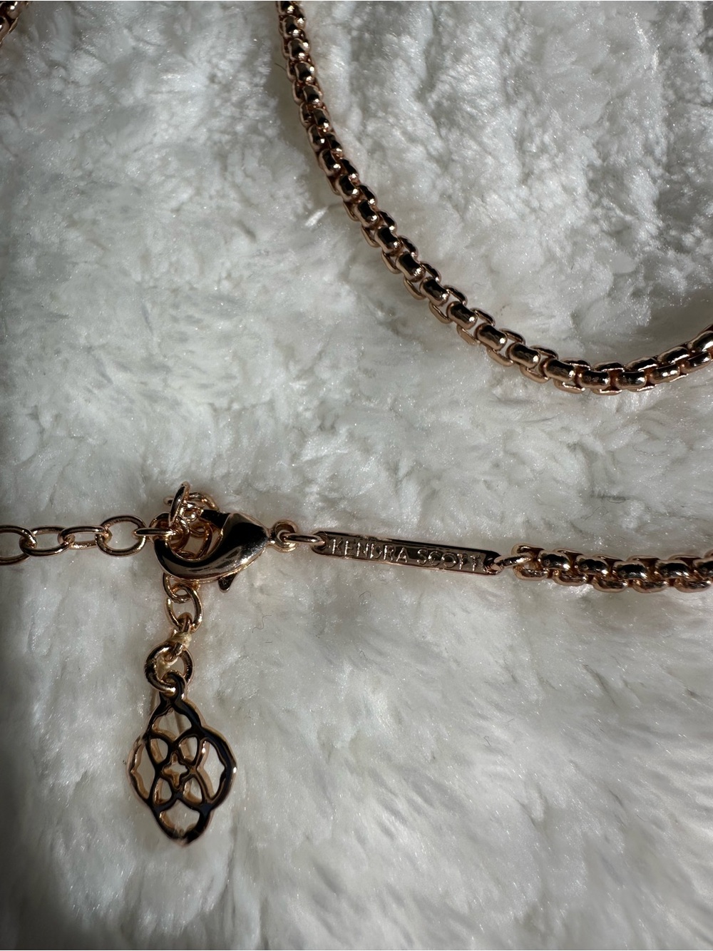 Kendra Scott gold with Iridescent Stones lariat necklace and matching earrings - Picture 8 of 11